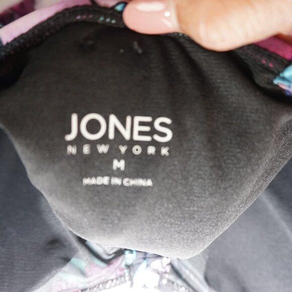 Jones NY Floral Tropical Print Peephole Compression One-piece Bathing Swimsuit M - Picture 15 of 15